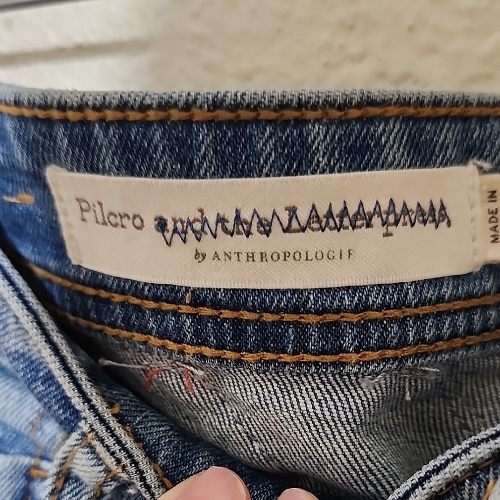 Pilcro and the Letterpress Red and Blue Skinny Jeans - Picture 2 of 16